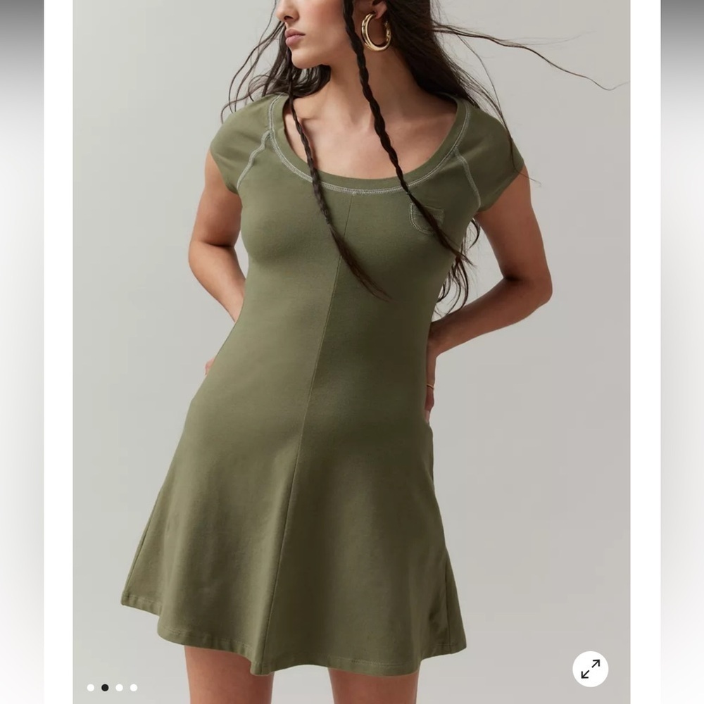 NWT Urban Outfitters BDG Annabelle Green Tee Shirt Mini Dress